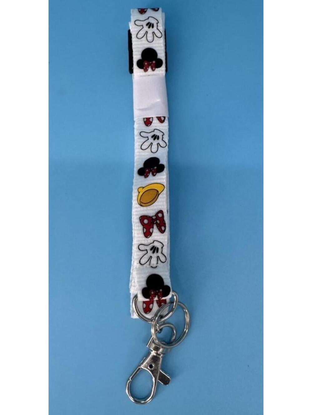 Disney Mickey Mouse Themed White Black Yellow Red Pin Lanyard Clip